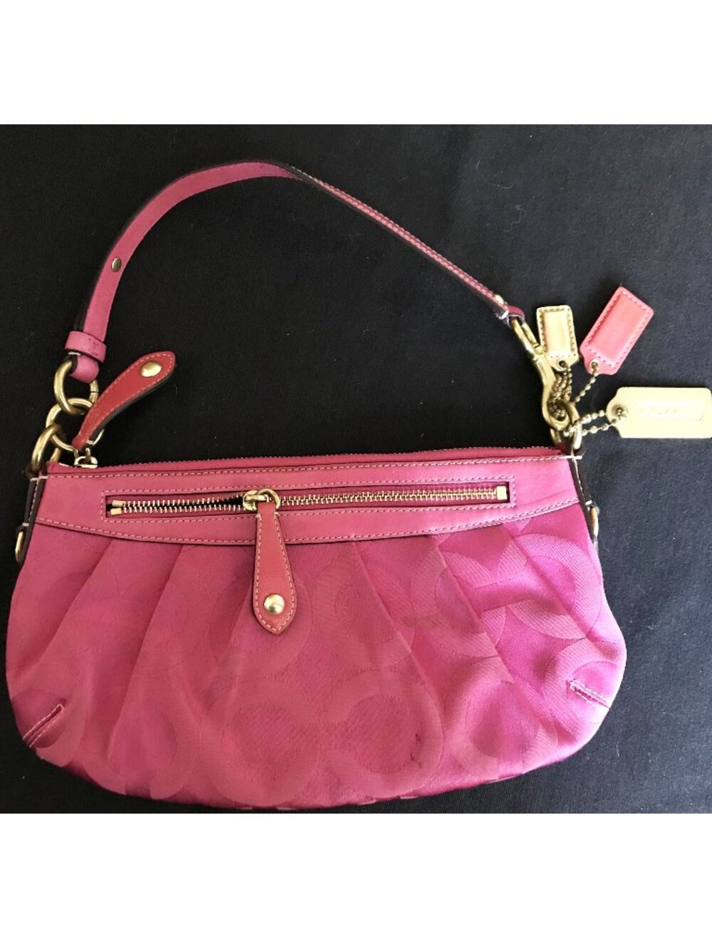 Vintage Coach Rehab Project Bag, Pink Madison Op Art Bag, signature "C" pattern - Picture 2 of 16
